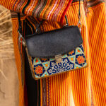 Leather and wood bag