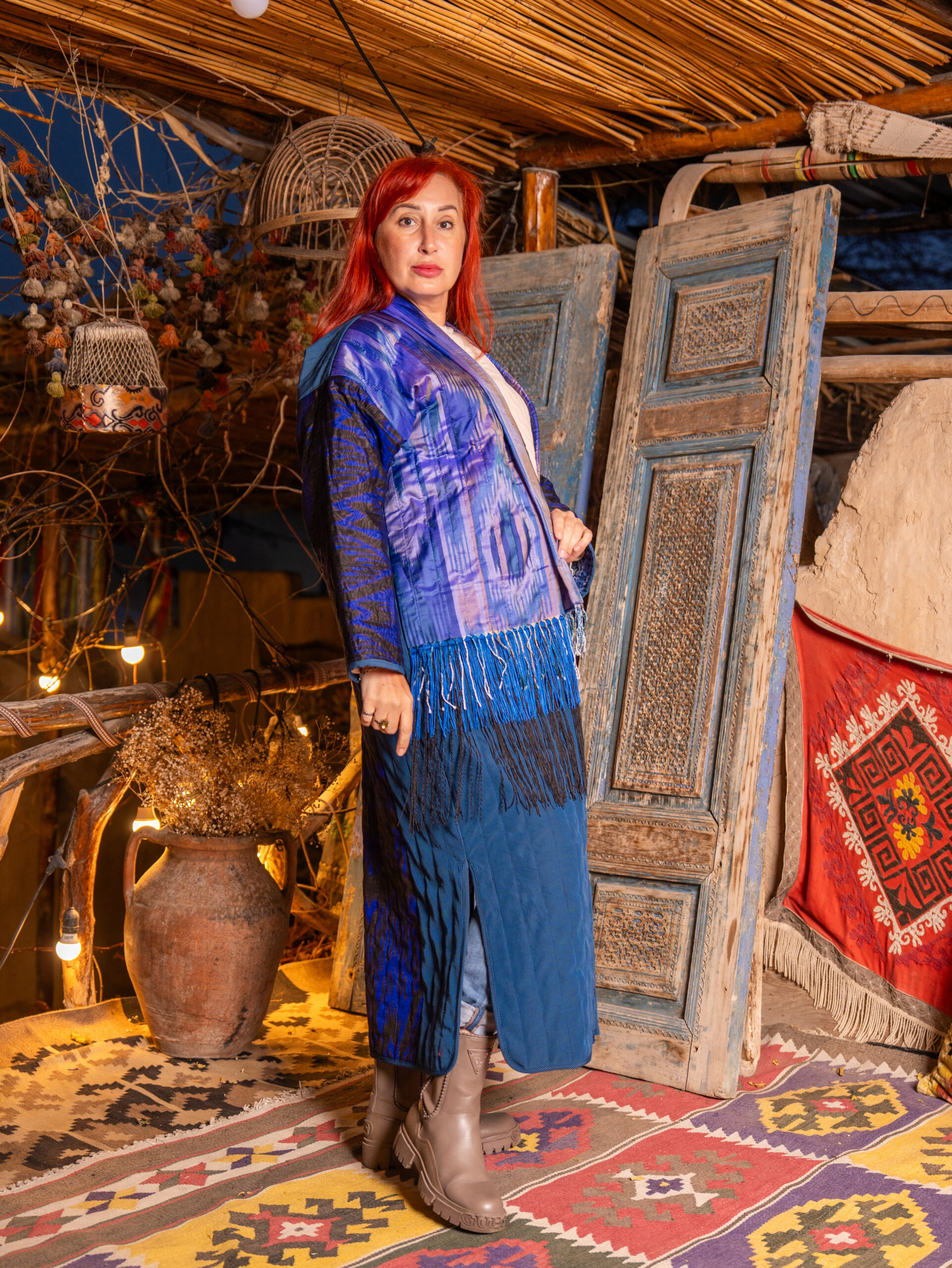 Blue Silk Quilted Insulated Jacket