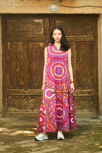 Loose Fit Cotton Dress With Hood