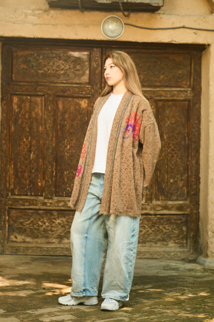 Reversible Jacket with Floral Appliqué - Vintage Suzani