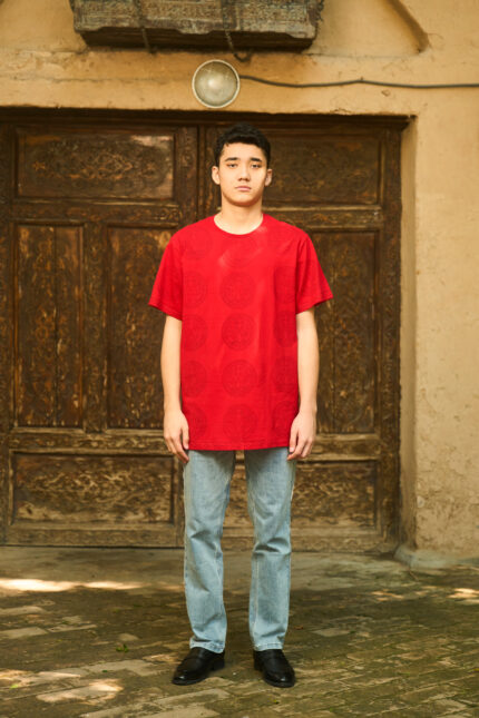 100% Handmade  Cotton T-Shirt - Ethnic Design - Short Sleeve - Hand Printing