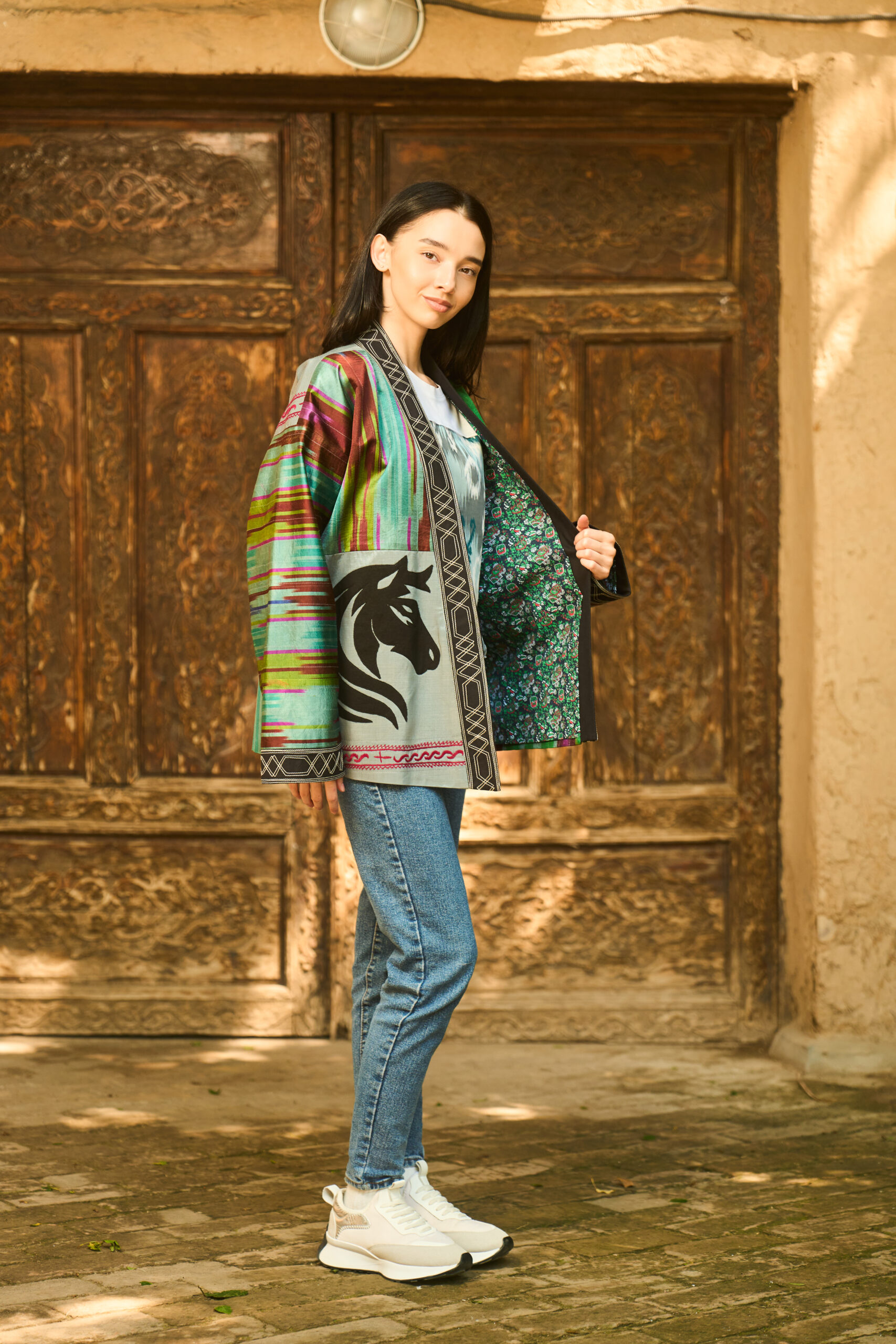 Silk Jacket with Appliqué - Suzani Jacket